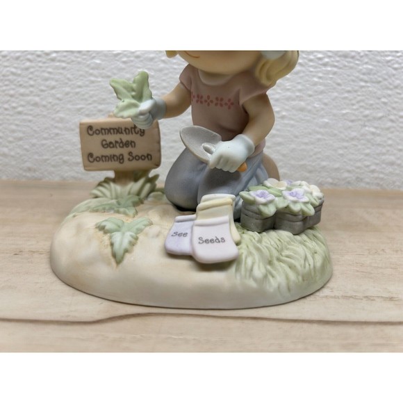 2007 Enesco Precious Moments Sow Much To Do Porcelain Figurine - Picture 6 of 15